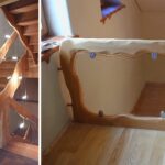 Innenausbau: schöne Holztreppe